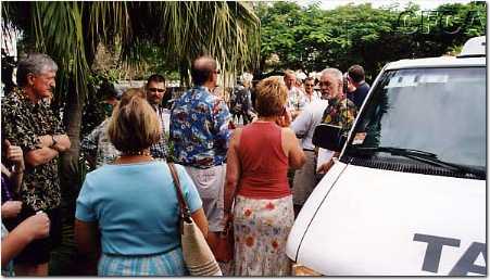 110.Preparing to board the taxi to Lisa's and Kim's wedding.jpg