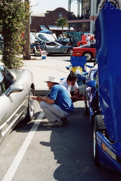 012.Don and Ken detailing their immaculate Vettes.JPG