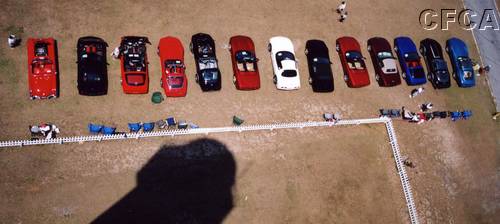 051.CFCA's 12 + 1 Corvettes and the big guy's shadow.JPG