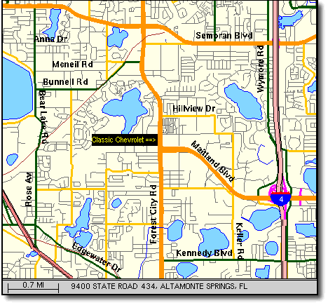 Map to Classic Chevrolet