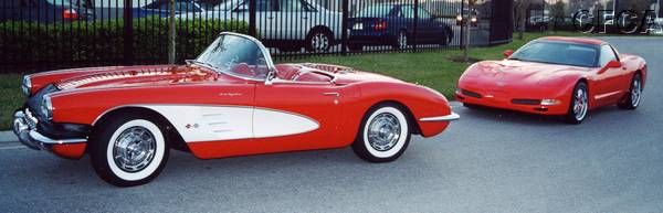 004.Mark's old C1 and the Spurney's new C5.JPG