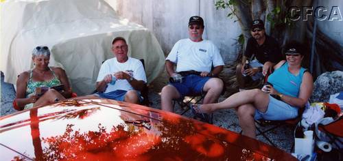 053.Pat, Jon, Gary, BJ and Joan keeping chilled in the shade.JPG