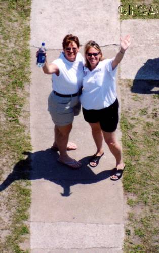 050.Patty and Cindi say 'Hi' from way down below.JPG