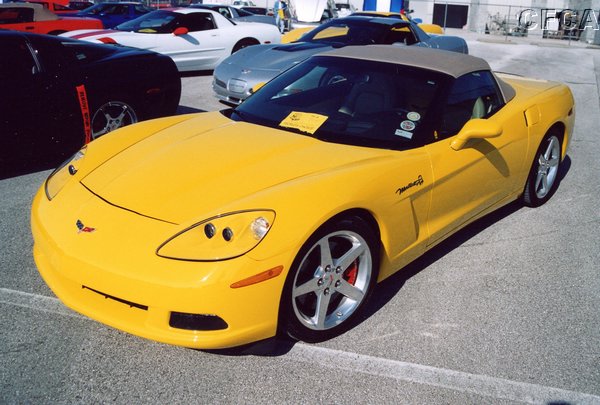004.Duane's and Arlene's Velocity Yellow Mallett Madness C6 Convertible.JPG