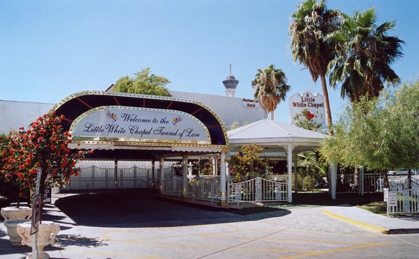 029.With the Stratosphere in the background, we prepare to enter The Tunnel of Love.JPG