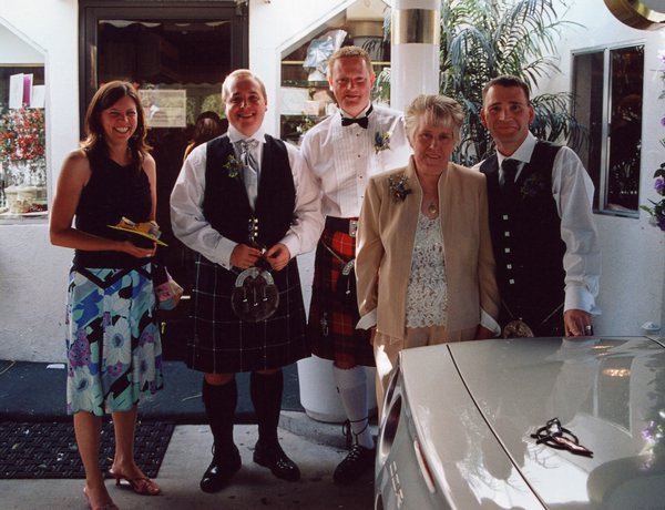 042.Post-ceremony, Kerrie, John, Leonard, Helen and Eric strike a pose.JPG