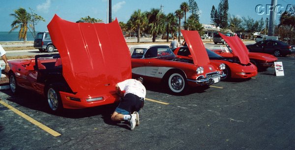 019.With a nearly unbroken line of eight RED Vettes.JPG