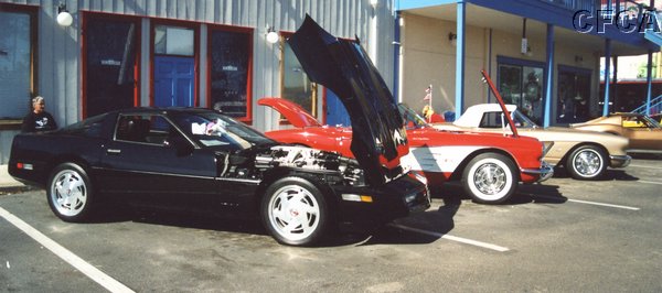 026.Rich watches over his, Mark's and Becky's Vettes.JPG